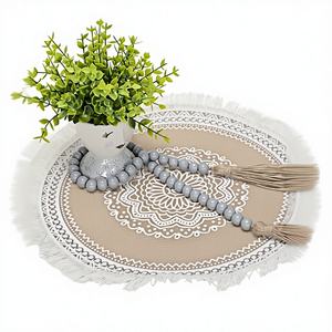 Guirlande de perles en bois de couleur unie personnalisée, 85 cm, diamètre 16 mm, orange, faite à la main, style rustique, décoration murale et à étages pour la maison - Product Image 1