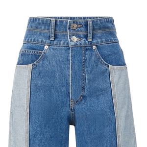 Pantalones Anchos de Diseño Personalizado para Mujer, 100% Mezclilla Japonesa de Dos Tonos, Cintura con Doble Botonadura, Pantalones Holgados - Product Image 5