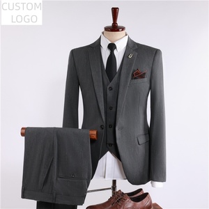 Abito da Uomo in Tre Pezzi Nero con Logo Personalizzato, Vestibilità Slim, Formale per Affari e Matrimoni, Vendita all'Ingrosso - Product Image 2