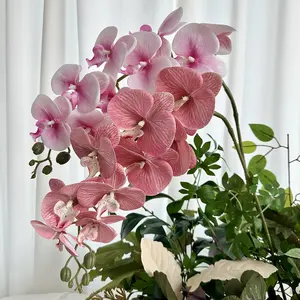 Bán buôn chất lượng 9 người đứng đầu lớn nhân tạo phalaenopsis Bướm Phong Lan cảm ứng thực sự hoa lan latex trang trí hoa