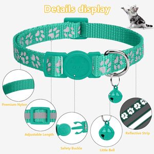 Collier de sécurité pour chat réfléchissant et coloré avec clochette, collier de chat à dégagement rapide - Product Image 5