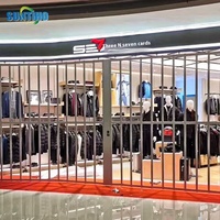 4S magasin porte pliante en alliage d'aluminium centre commercial intérieur épaissi plastique porte coulissante cloison côté porte coulissante