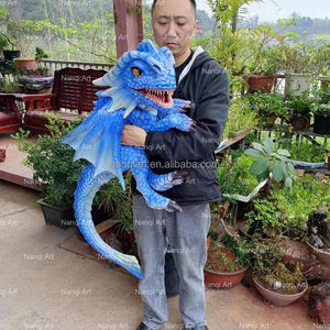 Nuevos modelos Animatronic dinosaurio marioneta de mano evento Fiesta accesorios divertidos realista silicona parpadeo dinosaurio marioneta con sonido - Product Image 5