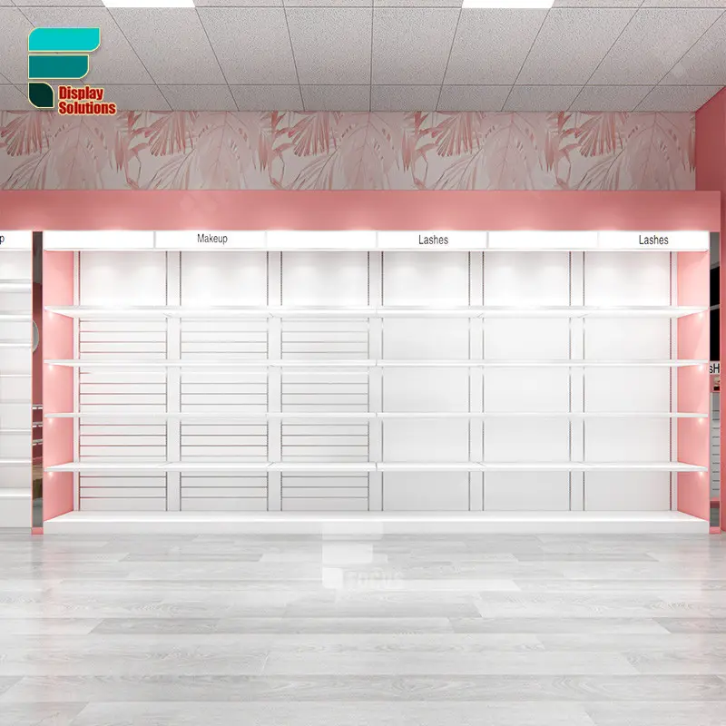 Manufacturer Hair Salon Display Cabinet Showcase Hair Salon Shelves Wig Retail Display Beauty Wooden Shelf For Beauty Shop