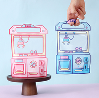 Vente en gros de sac à main à motif de machine de poupée de dessin animé sac d'emballage de bonbons de collation avec fenêtre sac à main de machine de poupée