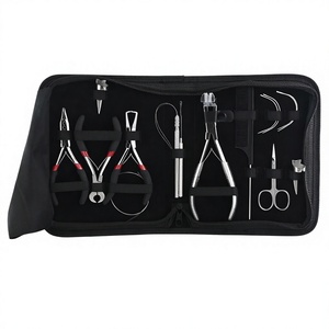 High Quality Hair Extension <b>Pliers</b> With case Micro Nano Ring Loop Hair Extension Tapein & Beads <b>Pliers</b> <b>Set</b> With 4pcs c Needle - Product Image 1