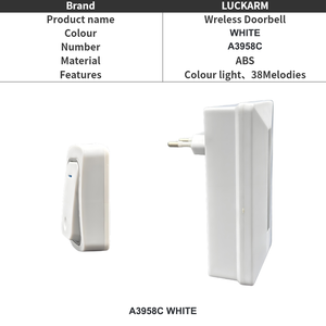 Sonnette sans fil pour maisons, 38 mélodies, installation facile, design moderne, portée du récepteur de 130 m - Product Image 3