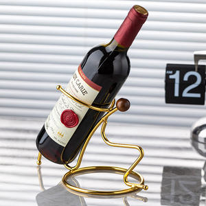 Soporte creativo de hierro para exhibir botellas de vino, estilo simple, decorativo para sala de estar, diseño invertido. - Product Image 3