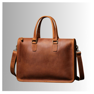 OEM Custom Made 100% Genuine Leather Business Laptop <b>Briefcase</b> for Men 15 Inch Shoulder Crossbody - Product Image 2