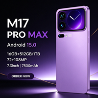 Ponsel M17 Pro Max 5G Versi Global 2026 16GB+1TB Layar HD 6.9 Inci 144Hz Kamera 108MP 7500mAh Smartphone Android