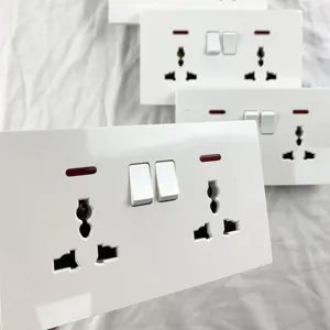 Enchufe de pared de alta calidad con interruptor de salida, luz eléctrica, interruptor doble para cocina, hogar, enchufe múltiple