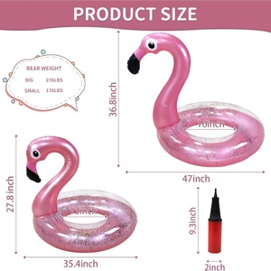 Luxury PVC <b>Inflatable</b> Flamingo <b>Swan</b> Swimming Ring for Women with Custom Color and Size - Product Image 6