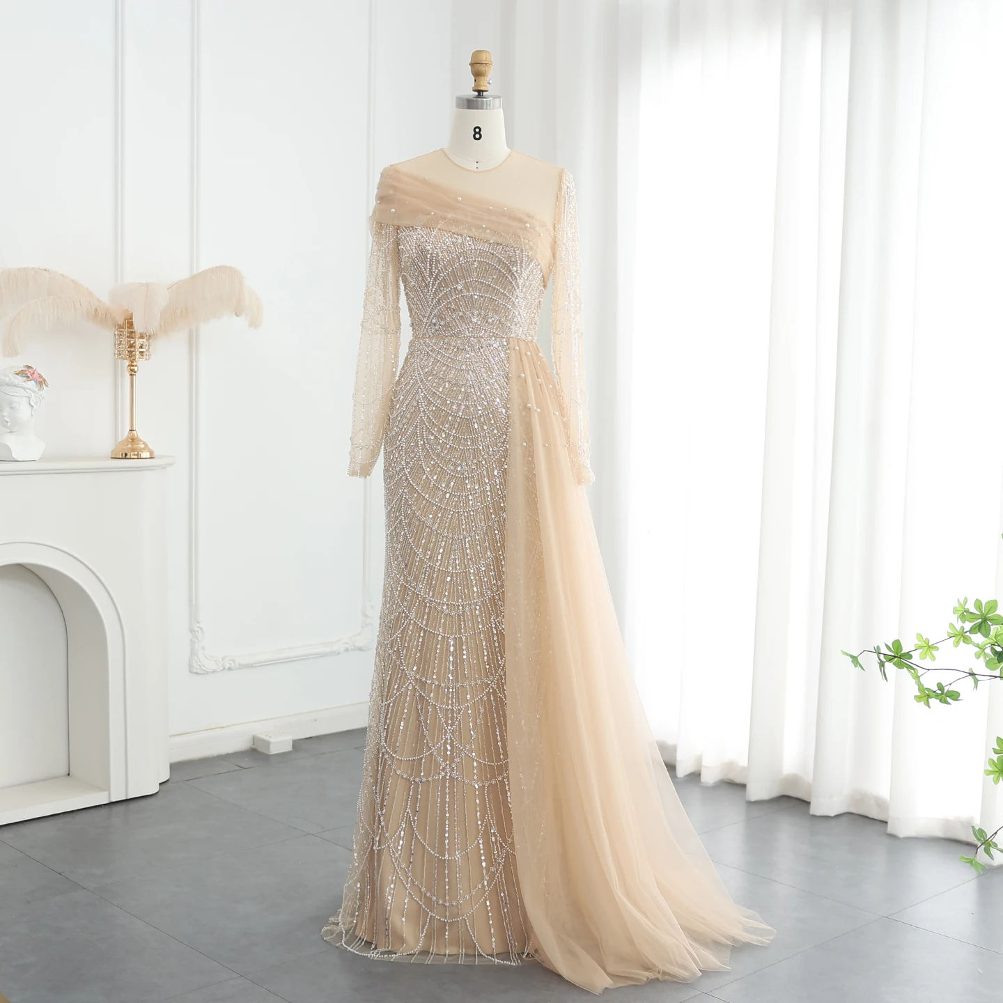 Champagne Mermaid Wedding Dresses Elegant Stylish