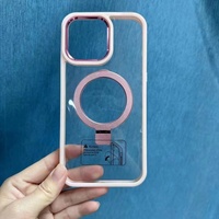 Étui de téléphone portable transparent avec support d'anneau magnétique béquille couverture arrière de téléphone pour iPhone 17 16 15 14 13 12 11 étui