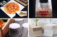 Senang02 - Nuevas carpetas de papel kraft ecológicas desechables para pizza con logotipo personalizado en relieve y revestimiento UV, aptas para uso alimentario