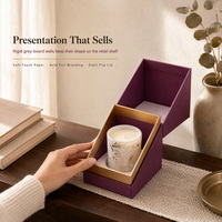 Boîte cadeau de luxe personnalisée pour bougie, boîte rigide à couvercle incliné, emballage de bougie parfumée avec insert doré pour cadeau de mariage
