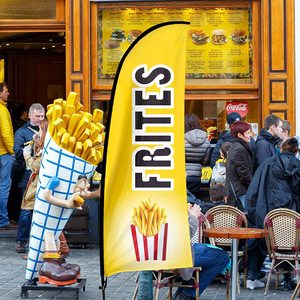 Bandera Publicitaria para Puesto de <span class=keywords><strong>Comida</strong></span>, Bandera de Pluma sin Viento para Publicidad Comercial de Salón de Belleza - Product Image 3