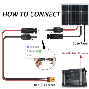 Adaptateur de connecteur solaire vers XT60i-F, câble <span class=keywords><strong>4mm2</strong></span>, câble de charge pour panneau solaire, générateur solaire, station d'alimentation portable vers <span class=keywords><strong>MC4</strong></span> - Product Image 6