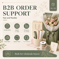 Fournitures de fleuriste en gros, papier d'emballage pour fleurs avec logo personnalisé, pochettes pour bouquets, sacs, boîtes, rubans