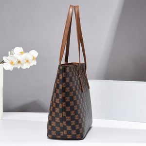 Bolso de Mano de Lujo para Mujer 2025, Bolso Tote de PU a Cuadros, Bolso de Hombro Moderno, Bolso de Gran Capacidad con Cierre - Product Image 4
