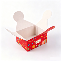 Boîte d'emballage en carton recyclable personnalisée, rose adorable, pour cadeau d'anniversaire, de Nouvel An, avec gaufrage et pelliculage mat