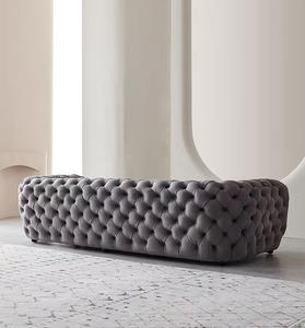 Conjunto de sofá Seccional de terciopelo moderno y elegante, muebles de sala de estar con silla de suelo plegable y sofá perezoso de estilo moderno - Product Image 3