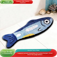 Karpet Bulu Halus Polyester Berumbai Anti-Slip Motif Kartun Dekoratif untuk Kamar Anak dengan Insulasi Termal