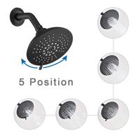 Aquacubic Robinet de douche mural en laiton noir multifonctionnel certifié UPC