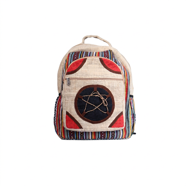 Asterisk New Arrival Medium Handmade Hemp Laptop Sleeve Backpack Shoulder Bag Multi Unisex Modern Eco-Friendly Factory High
