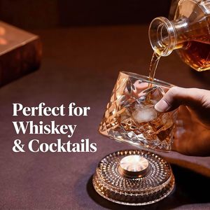 Base de verre à whisky rotative personnalisable faite à la main, rotation à 360 degrés, sans BPA, compatible lave-vaisselle, pour Scotch, Cocktail, <span class=keywords><strong>Rhum</strong></span> - Product Image 4