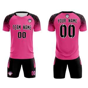 Conjuntos de entrenamiento de fútbol clásicos personalizados en rojo rosa para adultos/niños - Product Image 2