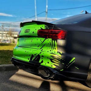 สปอยเลอร์หลังคาร์บอนไฟเบอร์ขัดเงาสไตล์ M4 สำหรับรถ A6 C7 Sedan ปี 2012-2015 ติดตั้งด้วยเทป - Product Image 6