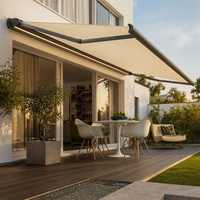 Auvent de terrasse motorisé télescopique de luxe tendance avec télécommande murale double commande pour villa, piscine, terrasse et salon de jardin