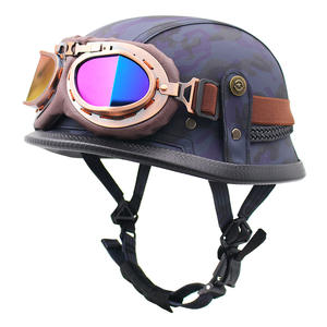 工場ドイツ第二次世界大戦ヴィンテージスチールレザーヘルメットサマーヴィンテージハーフヘルメットオートバイヘルメット - Product Image 1