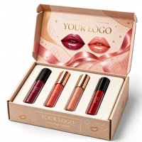 Boîtes d'expédition en carton ondulé nid d'abeille couleur or champagne, imprimées sur mesure en gros, pour ensemble de gloss à lèvres, fabricant de boîtes cosmétiques de luxe