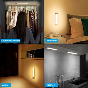 Counter Wardrobe Hallway Stairs 3 Color Modes Magnetic 58 LED Wireless <b>Motion</b> <b>Sensor</b> Closet <b>Lights</b> Under Cabinet Lighting - Product Image 2
