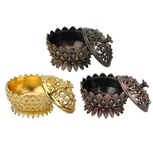 Décoration d'intérieur pour le bureau à domicile, la maison de thé, <span class=keywords><strong>encensoir</strong></span> en bois de santal en forme de lotus, porte-encens en alliage de zinc et de cuivre, mini brûleur d'encens - Product Image 3