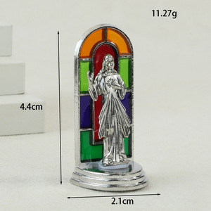 งานหัตถกรรมโลหะศาสนาคาทอลิกของพระบุตรบริสุทธิ์นางฟ้ายืนจัดแสดงเครื่องประดับตกแต่ง - Product Image 2