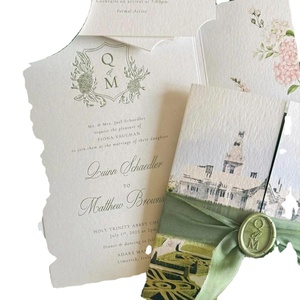 Juego de Invitaciones de Boda Impresas Personalizadas con Papelería a Juego, Juego Completo para Proveedores de Eventos - Product Image 1