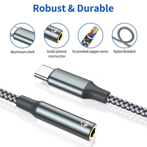 USB Type C to 3.5mm Headphone Jack Adapter, (2-Pack) USB C to <strong>Aux</strong> Female Audio Cable Cord Compatible with <strong>IPhone</strong>, S24 - Product Image 4