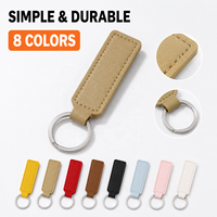 Porte-clés minimaliste en cuir PU, mignon, en forme de cœur, rond, rectangulaire, pour clés de voiture, porte-clés, breloque de sac, pendentif, accessoire, cadeau