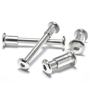 Chất Lượng Tốt SS304 M6 M8 M10 M12 Barrel Nut Hex Ổ Cắm Đầu Phẳng Với Vát Cạnh Chicago Vít Cho Tấm Ván - Product Image 5