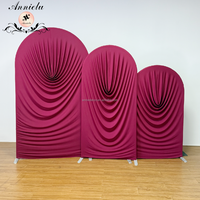 ANNIELU Lot de 3 Housses d'arche en Spandex sans plis pour rideau de fond de scène de mariage, idéales pour la décoration de fêtes, de baby showers et d'événements