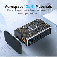Cargador GaN de Escritorio de 520W y 8 Puertos con Pantalla LED Digital de Potencia, Carga Rápida USB C 100W PD3.0 para MacBook, Laptop, Tablet, Samsung