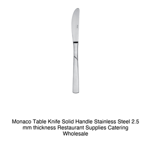 Couteau de table Monaco, manche solide, acier inoxydable 18/C, épaisseur 2,5 mm, 010Cutamon7 - Product Image 2