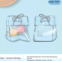 Sacs auto-adhésifs transparents miniatures mignons de style dessin animé, pochettes de rangement pour badges et bijoux Kawaii, sacs à fermeture éclair transparents pour pinces à cheveux, maquillage