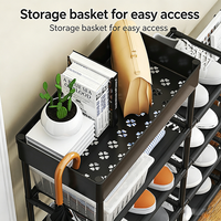 Étagère de rangement autoportante pour chambre et salon, étagère carrée moderne multi-niveaux en fer pour chaussures et sacs