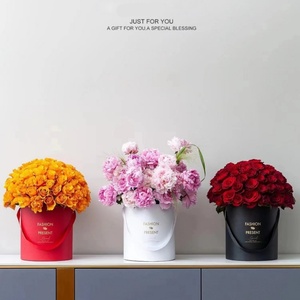Wholesale 3pc Handheld Flower Bucket Rose Arrangement Bucket Valentine's Day Decoration Packaging <b>Box</b> Round Empty <b>Box</b> - Product Image 4