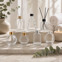Ensemble de 7 flacons diffuseurs de parfum en verre transparent de luxe, formes assorties, vides et rechargeables, pour huiles d'aromathérapie
