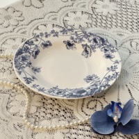 3Pcs Piring Keramik Motif Bunga Vintage, Piring Pasta Porselen Beraneka Ragam untuk Makan & Dekorasi Meja